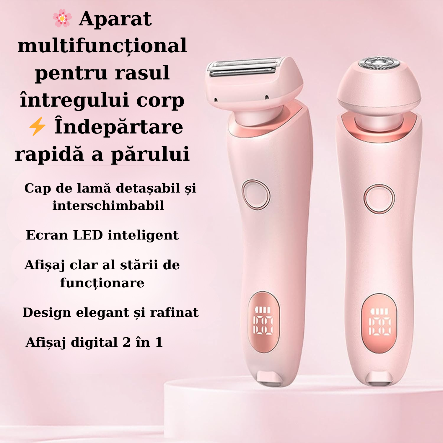 Aparat de Ras Electric 2 în 1
 Fără Iritații și Fără Durere