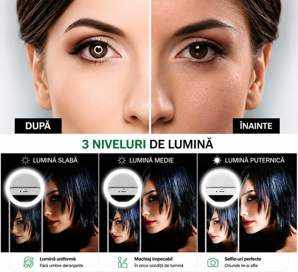 Lumină LED pentru Selfie-uri Clare și Profesionale