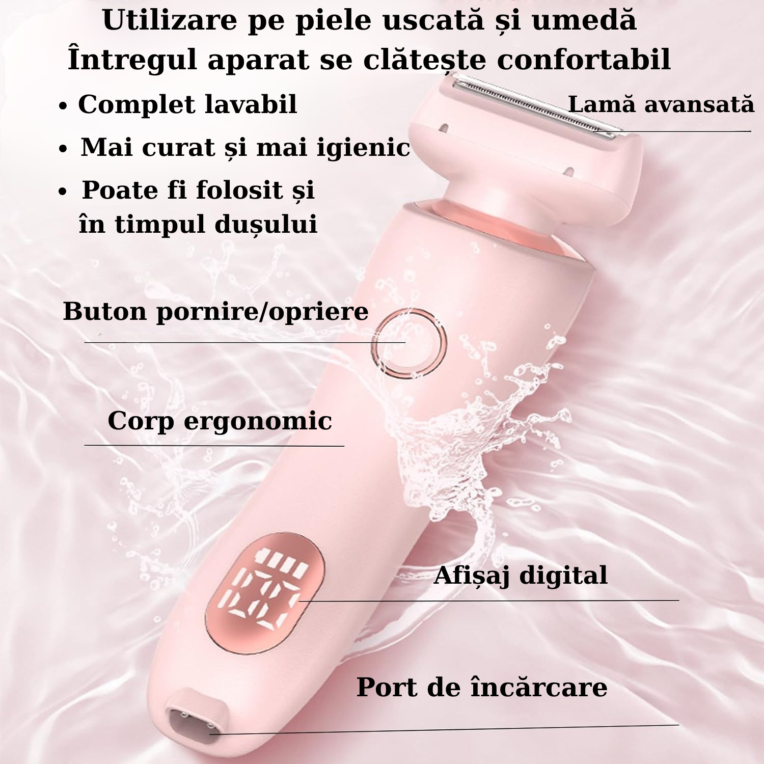 Aparat de Ras Electric 2 în 1
 Fără Iritații și Fără Durere